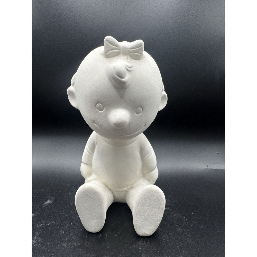 VTG Peanuts Baby Sally Brown Ceramic Bisque Figurine 6.5In Unpainted Rare REPAIR